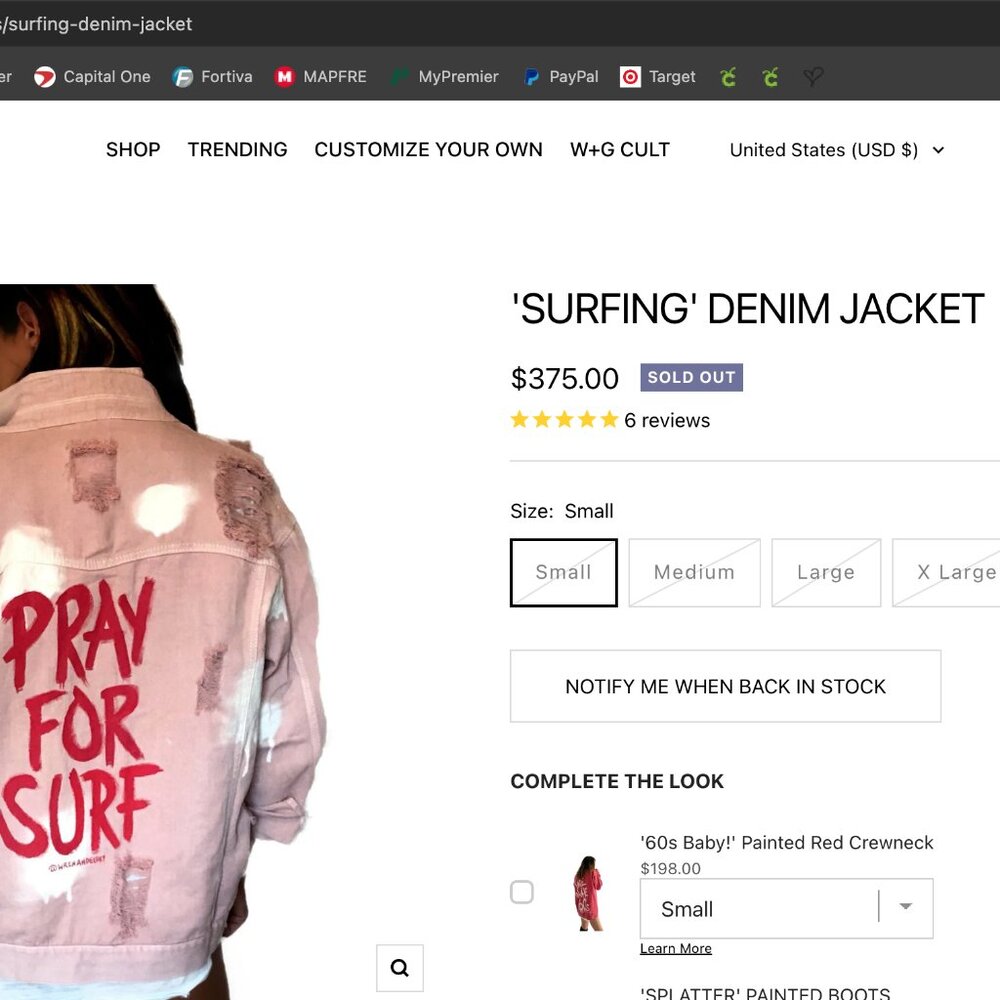 SUPER RARE 'Surfing' Distressed Denim Jacket - Picture 11 of 11